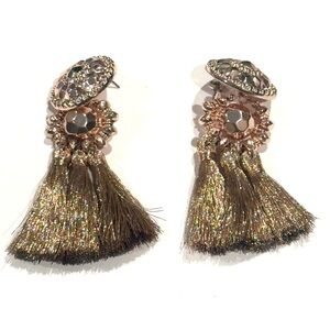 Elegant Rose Gold Tassel Earrings